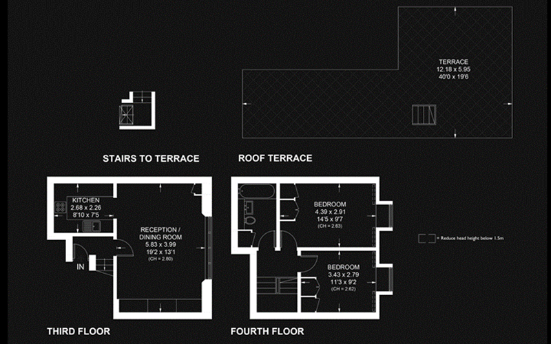 Clanricarde Flat 6 FINAL Floorplan Portrait B&W